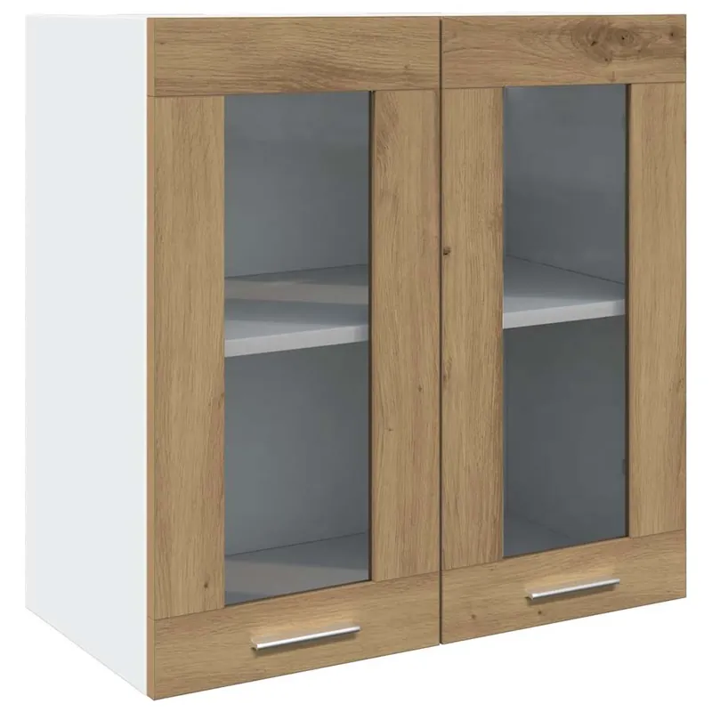 Armario de cocina de pared - Mueble cocina con puerta de cristal madera vieja 60x31x60 cm