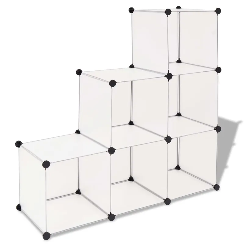 vidaXL Estantería de cubos con 6 compartimentos blanco - Muebles