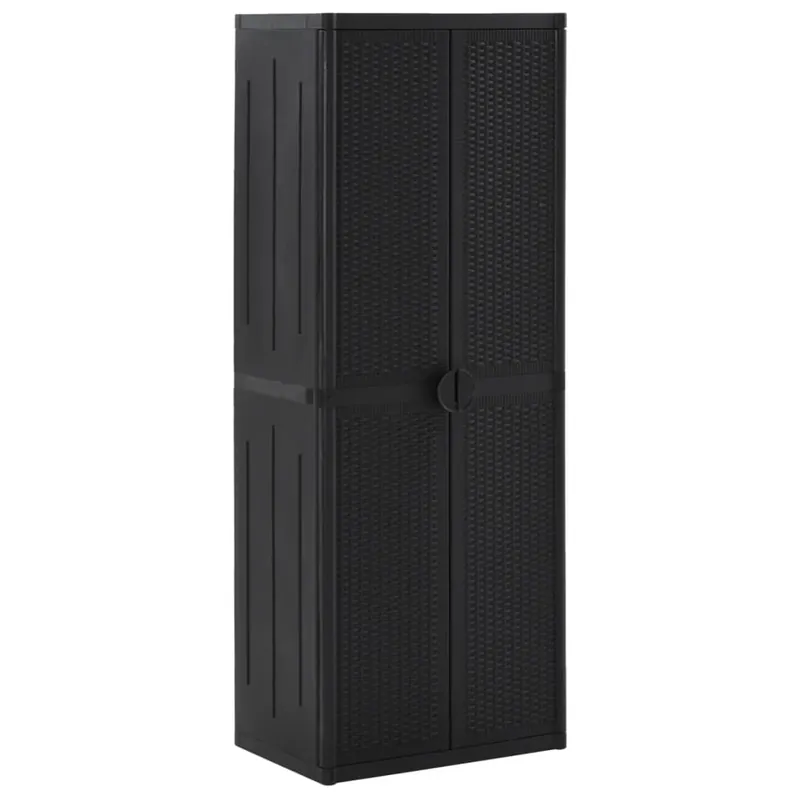 vidaXL Armario de almacenaje para jardín PP ratán gris 65x45x172 cm