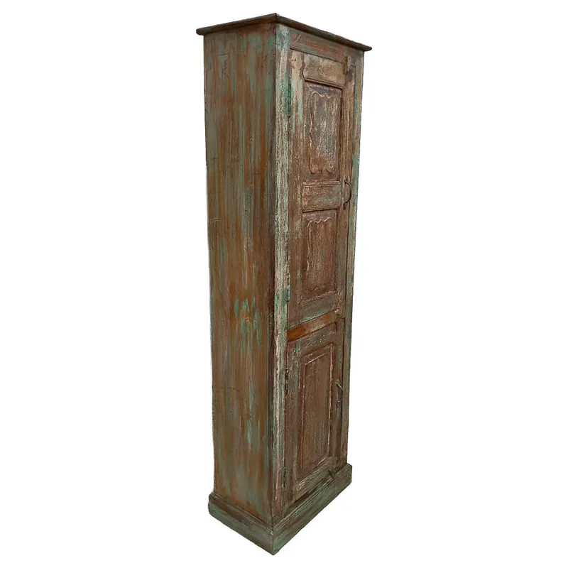 Armario de madera acabado artesanal marrón 58x36x193h cm - Muebles