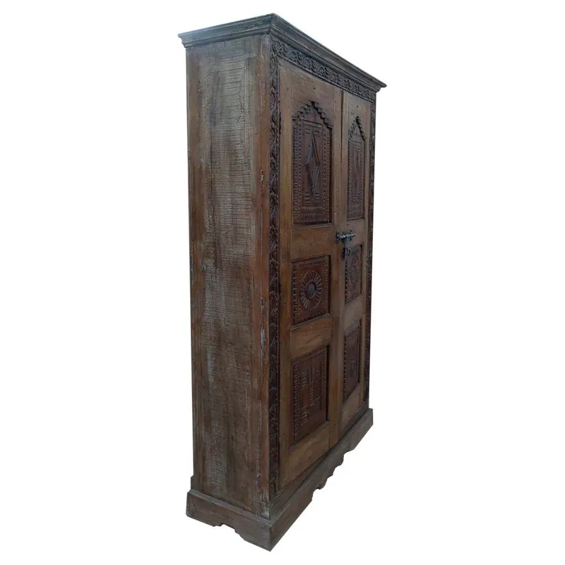 Armario de madera marrón 124x41x212hcm - Muebles