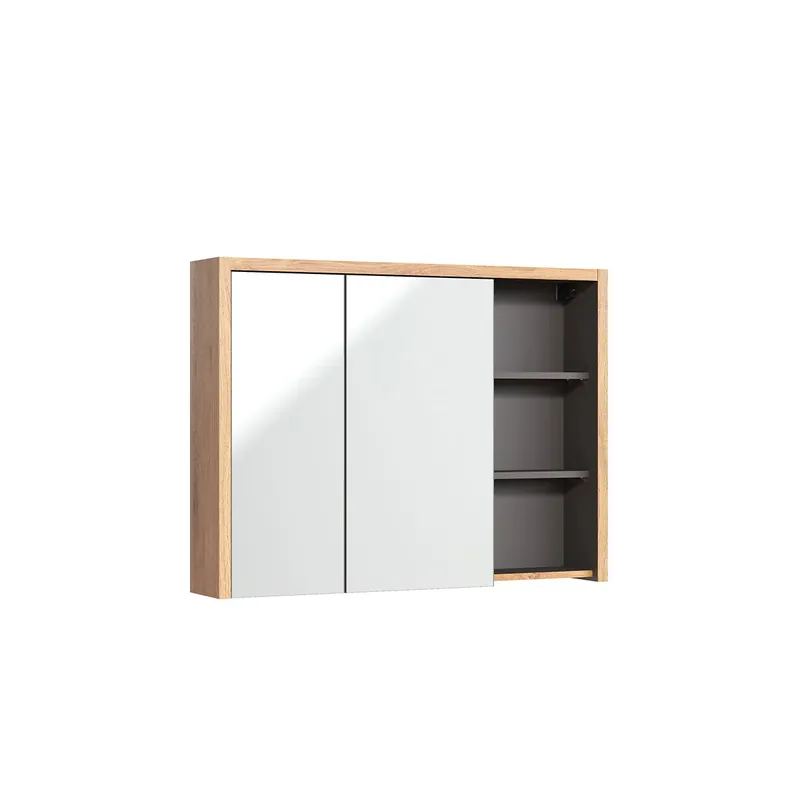 Armario de pared 2 puertas Rigel madera y antracita - Baño