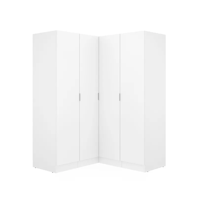 Armario esquinero Essen 4 puertas batientes blanco 184x133x131 cm - Muebles