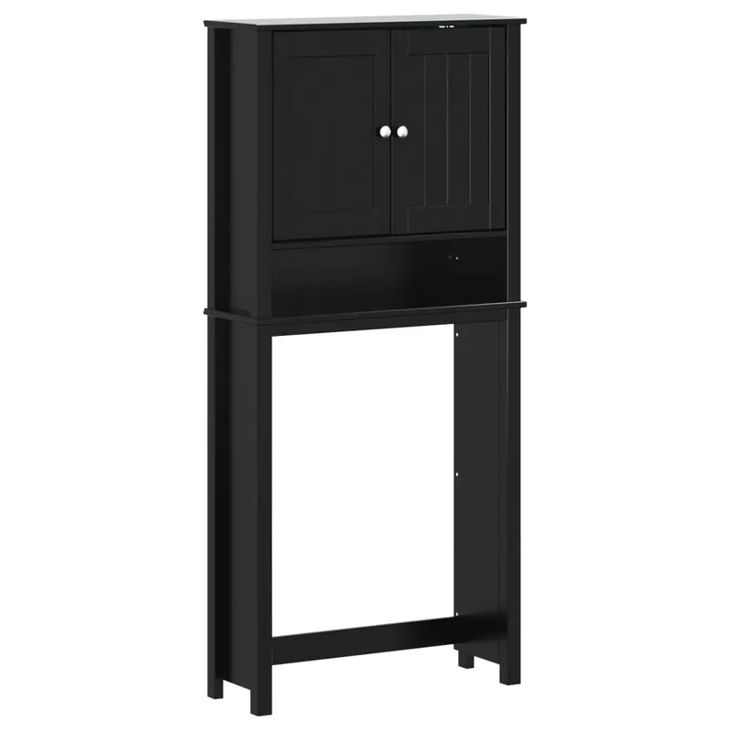 vidaXL Mueble para lavadora BERG madera maciza negro 76x27x164,5 cm - Baño