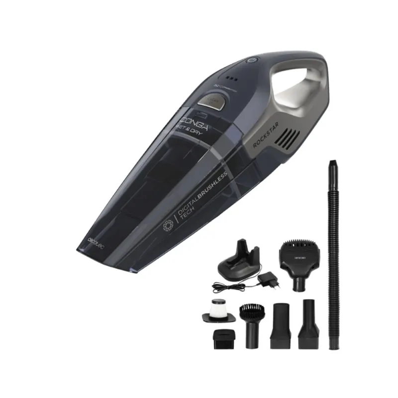 Aspirador de mano Cecotec Conga Rockstar 25,2V Animal Hand con depósito 500 ml negro - Electrodomésticos