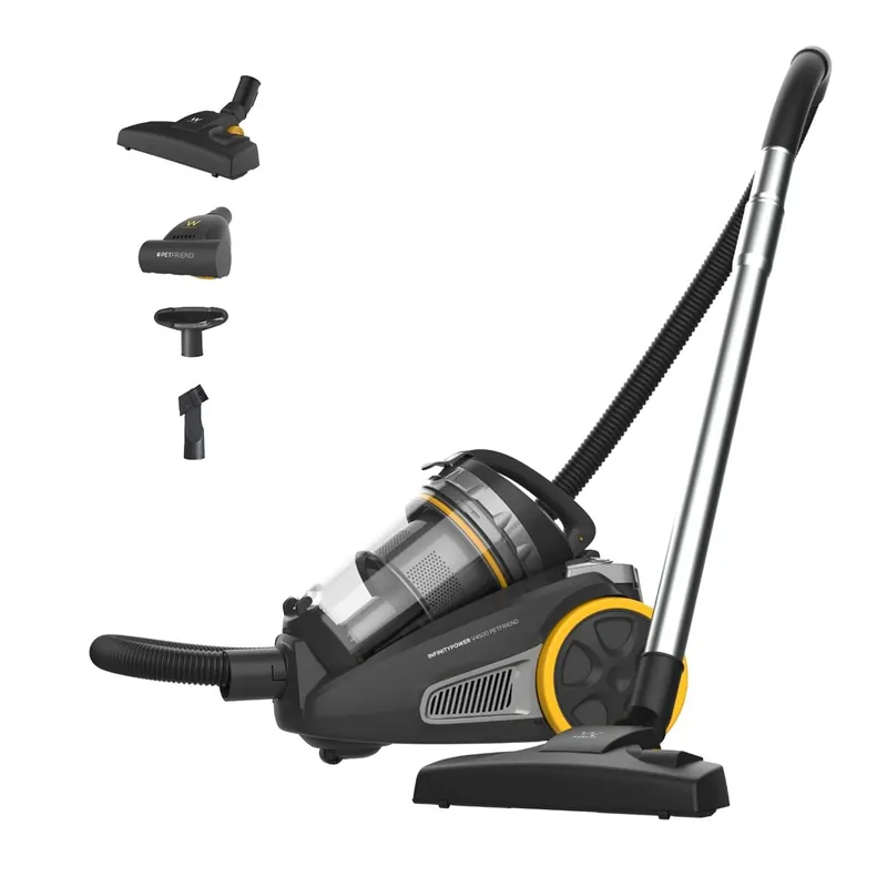 Aspirador Trineo InfinityPower V4500 Newlux Negro con Cepillo Rotativo de Animales, Depósito 3L XXL - Electrodomésticos