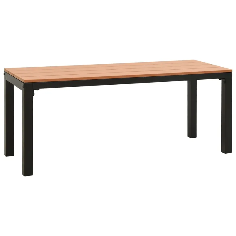 vidaXL Banco de jardín acero y WPC marrón y negro 110 cm