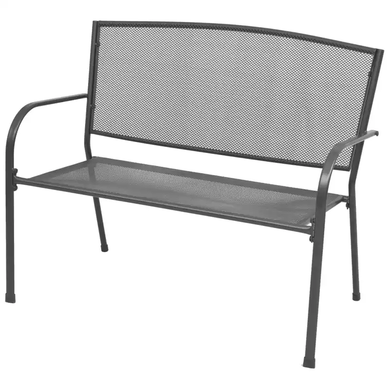 Banco de jardín Muebles de exterior terraza terraza 108 x 60 x 88 cm acero y malla antracita 02_0011151
