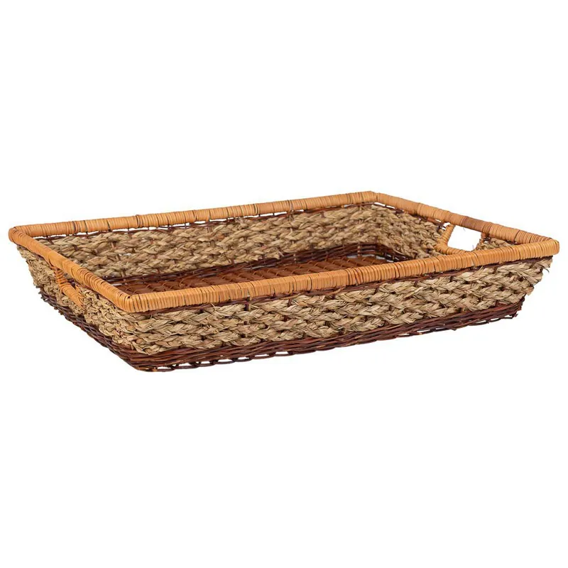 Bandeja Rectangular de cuerda trenzada marrón 60x50x10 - Cocina