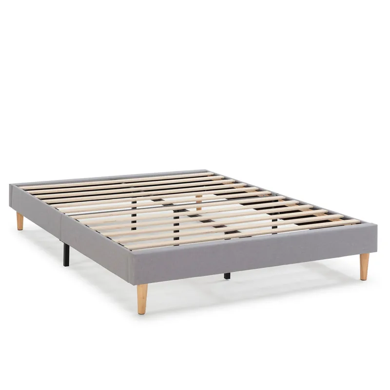 Base tapizada Aura 90x190 cm Gris Claro - Descanso