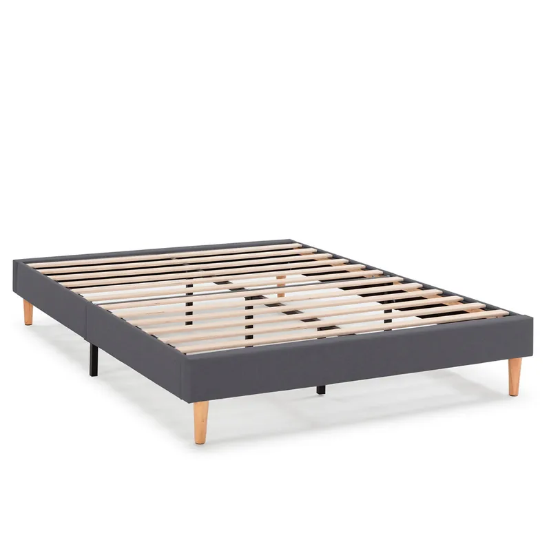 Base tapizada Aura 90x190 cm Gris Oscuro - Descanso