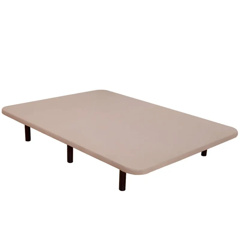 Base Tapizada para Dormitorio 3D Estilo Contemporáneo en Color Beige con 5 Refuerzos Trasversales 150X200 cm (CON 6 Patas) - Descanso