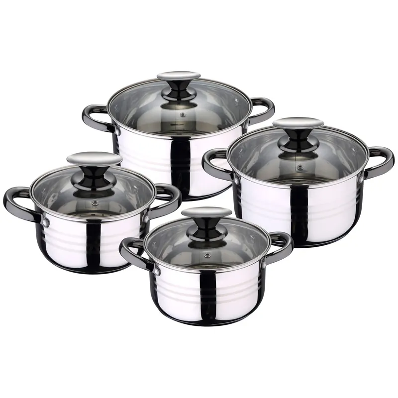 Bateria 8pc acero inoxidable apta para inducción Colección Hita - Cocina