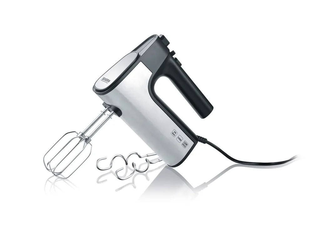 SEVERIN - Batidora Amasadora de mano de 500 W, regulador de potencia continuo, Color Negro mate/Acero inoxidable HM 3841