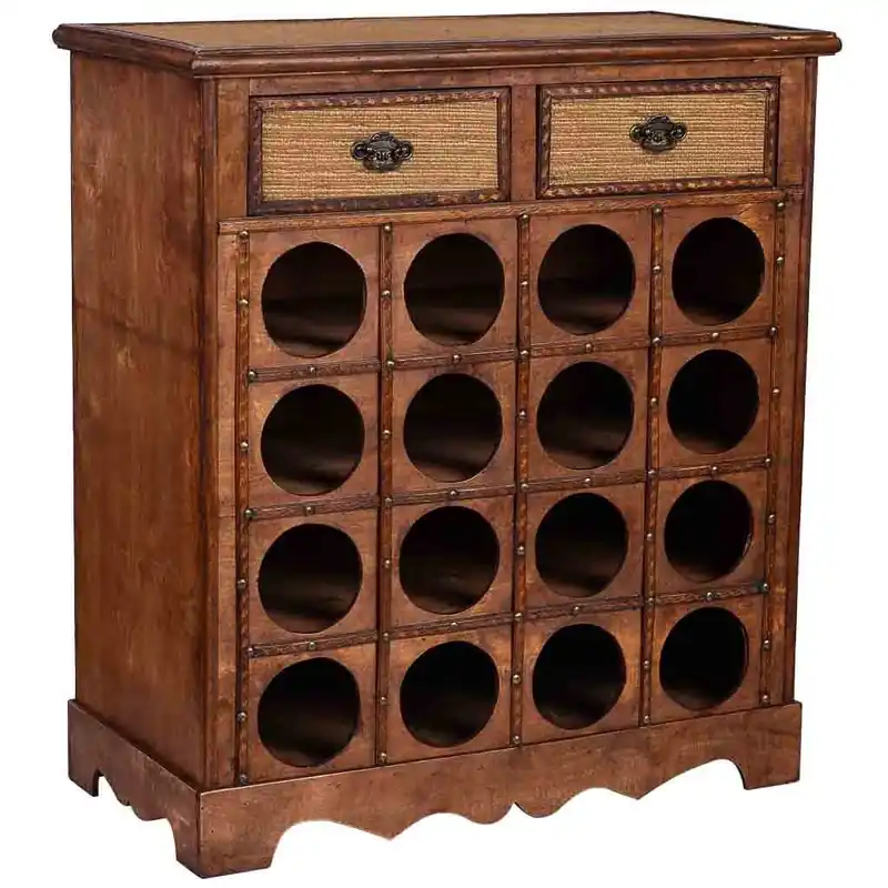 Baul botellero de madera marrón 63x31x69.5h cm - Cocina