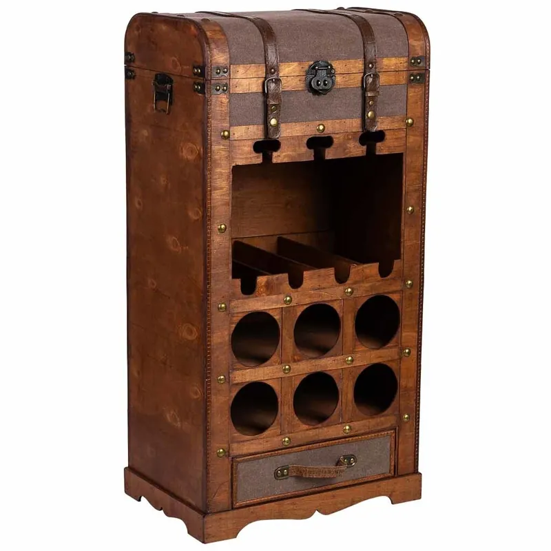 Baul botellero de madera 44x30x85h cm - Cocina