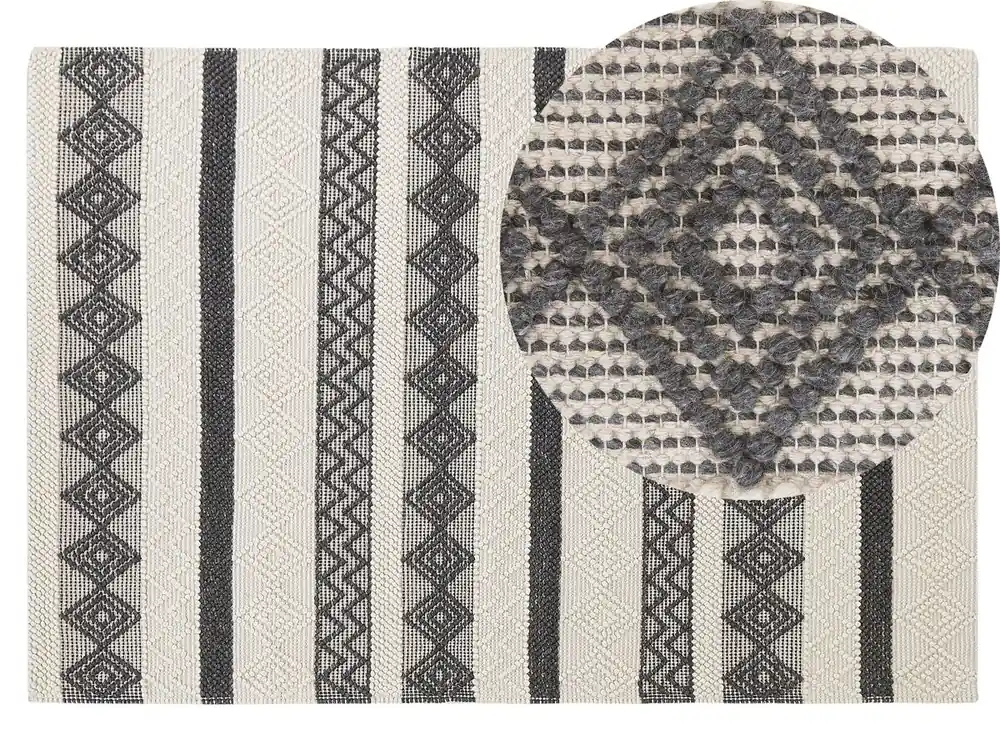 Alfombra DAVUTLAR Beige claro 140 x 200 cm Lana - Textil