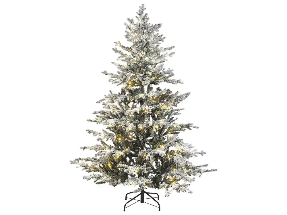 Árbol de Navidad nevado LED BRISCO 180 cm Blanco - Decoración