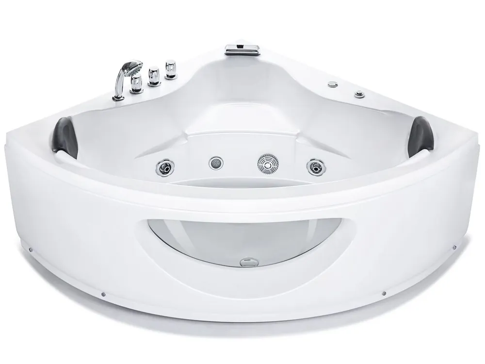 Bañera de hidromasaje LED esquinera TOCOA 205 x 146 cm Blanco - Baño