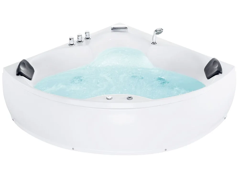 Bañera de hidromasaje LED esquinera SENADO 205 x 150 cm Blanco - Baño