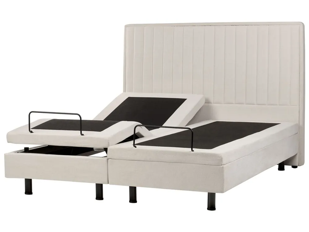 Cama ajustable Tela DUKE II 160 x 200 cm Beige claro - Descanso