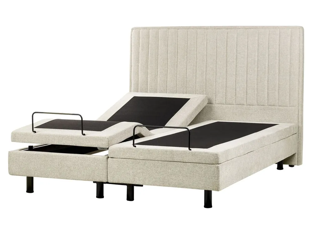 Cama ajustable Tela DUKE II 160 x 200 cm Beige - Descanso