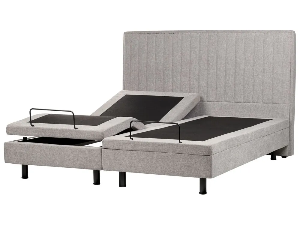 Cama ajustable Tela DUKE II 180 x 200 cm Gris claro - Descanso