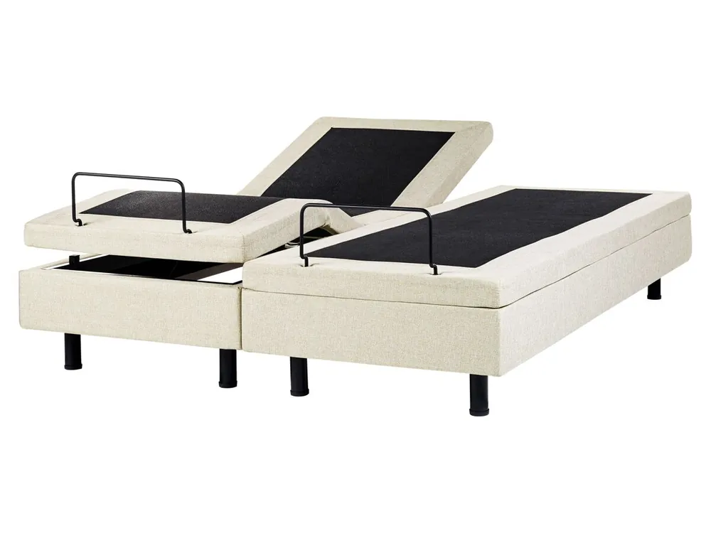 Cama ajustable sin cabecero Tela DUKE II 160 x 200 cm Beige claro - Descanso