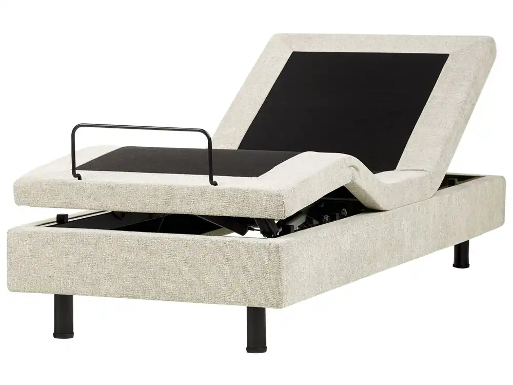 Cama ajustable sin cabecero Tela DUKE II 80 x 200 cm Beige - Descanso