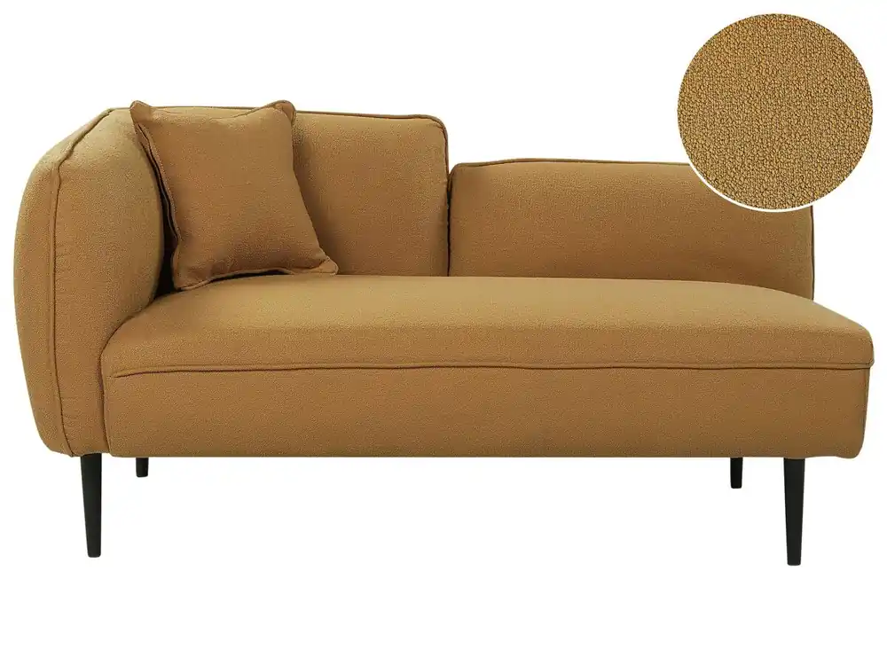Chaise longue izquierdo CHEVANNES Bouclé Beige claro - Sofás sillones puffs