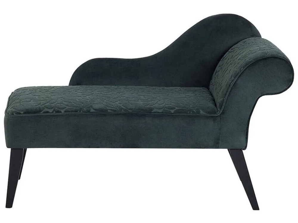 Chaise longue derecho BIARRITZ Terciopelo Verde oscuro - Sofás sillones puffs