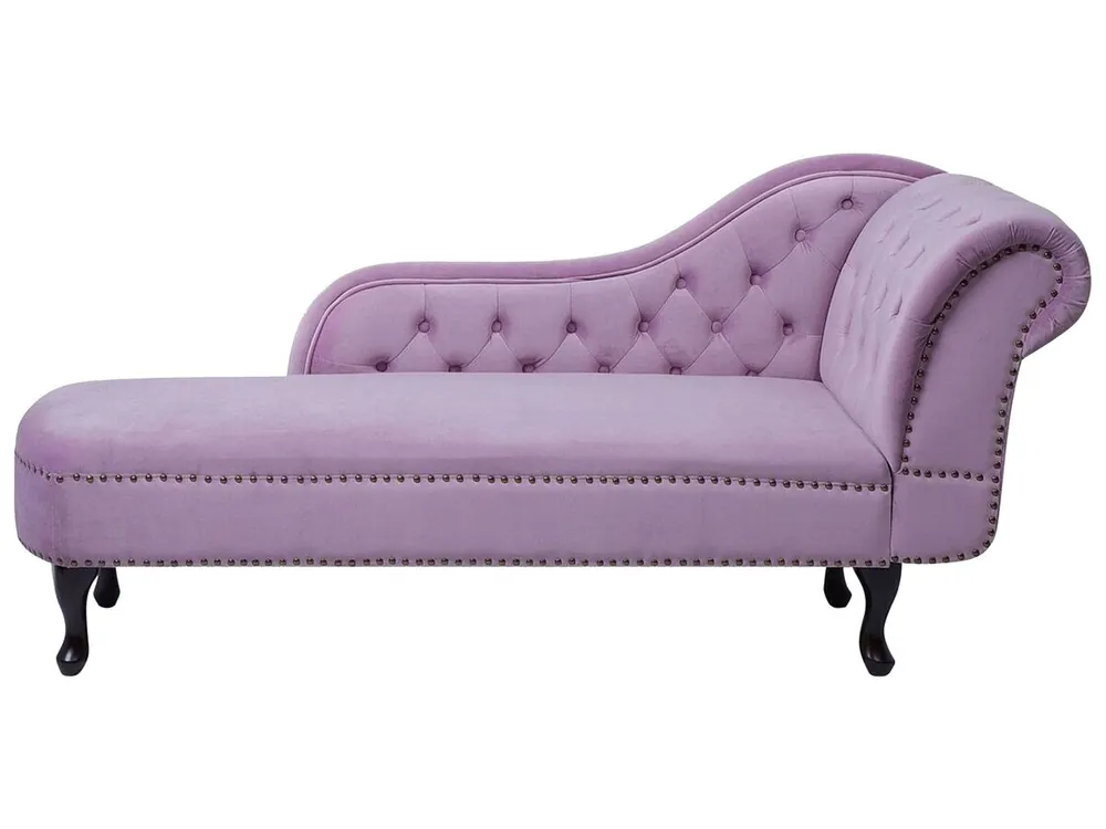 Chaise longue derecho NIMES Terciopelo Azul marino - Sofás sillones puffs