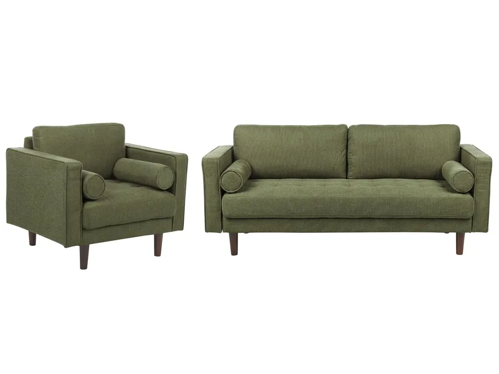 Conjunto de sala de estar NURMO Tela Beige claro 4 plazas - Sofás sillones puffs