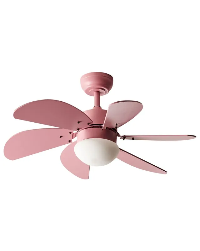 Ventilador de techo con luz LOGAR con mando Rosa - Electrodomésticos
