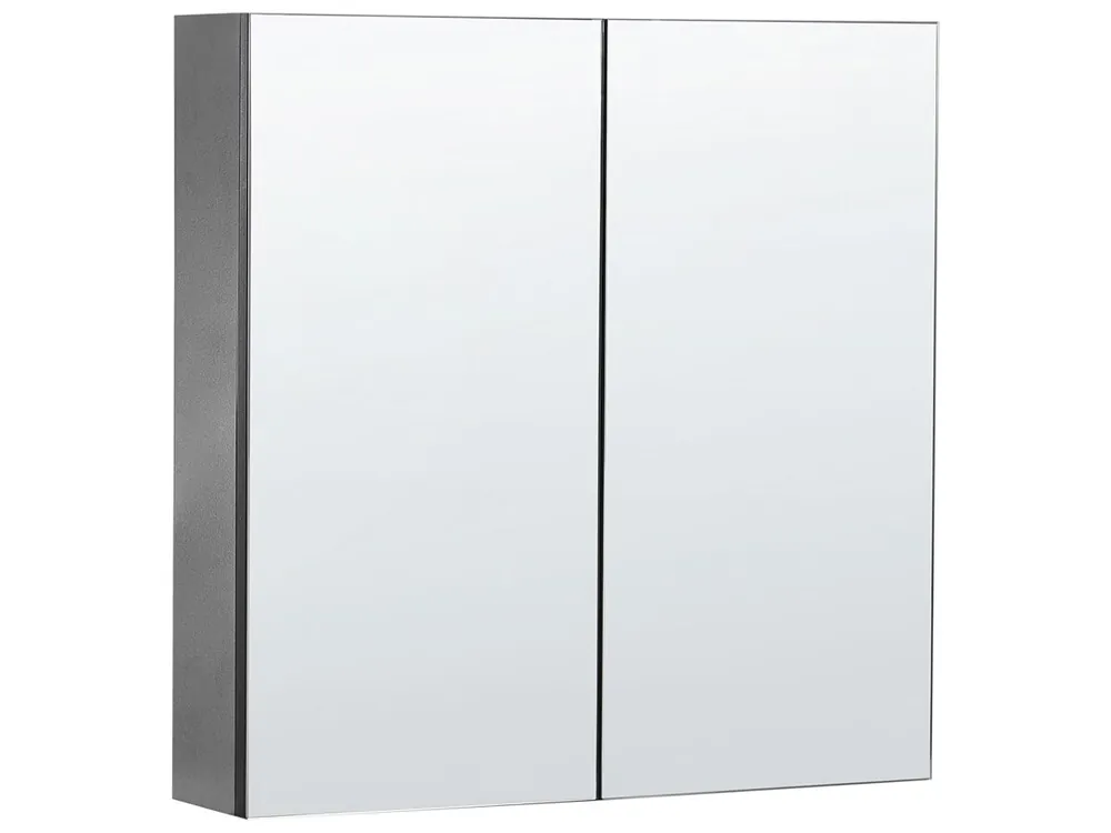 Armario con espejo de pared para baño NAVARRA 60 cm 60 cm Negro