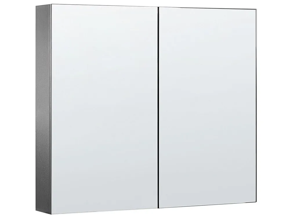 Armario con espejo de pared para baño NAVARRA 80 cm 70 cm Negro