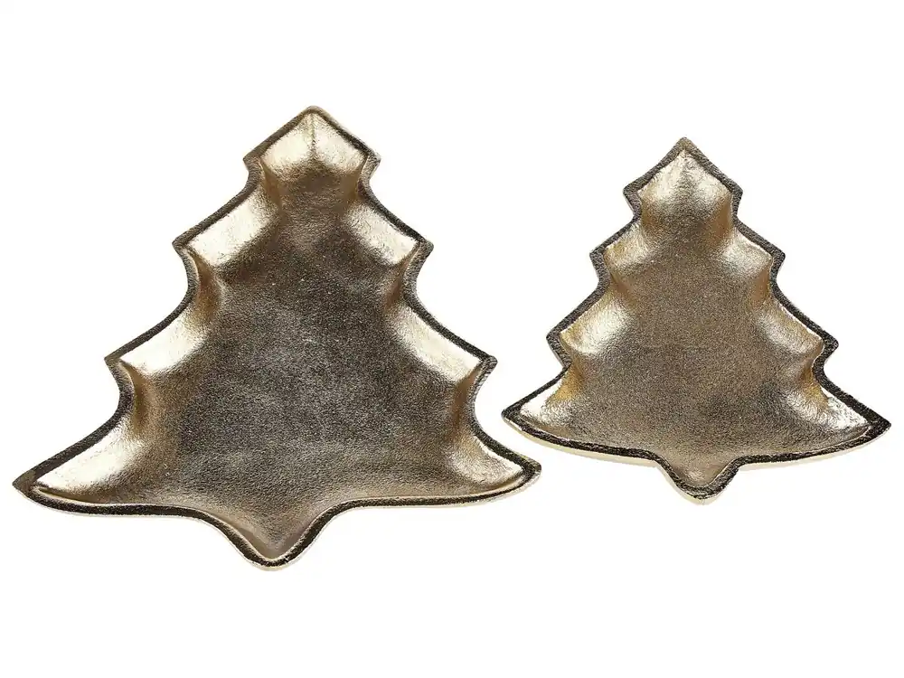 Conjunto de 2 vaciabolsillos Árbol de Navidad DURIAN Metal Dorado - Cocina