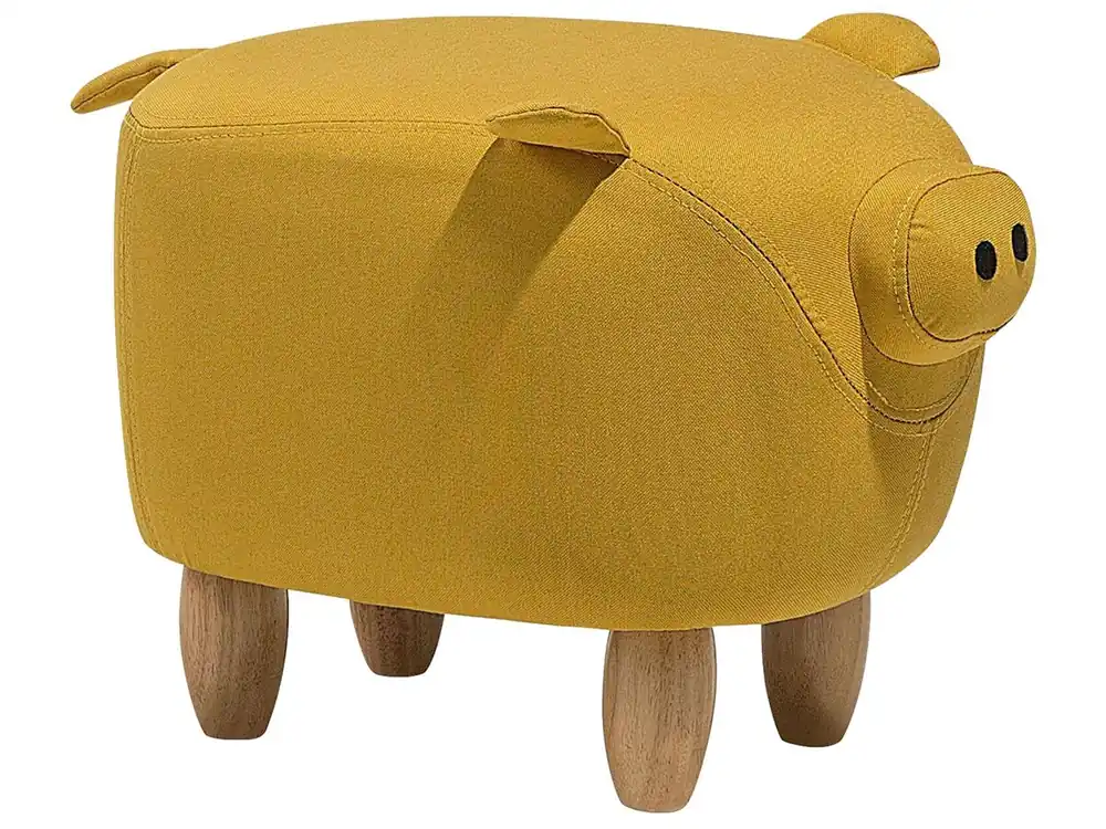 Puf animal PIGGY Tela Amarillo - Bebé
