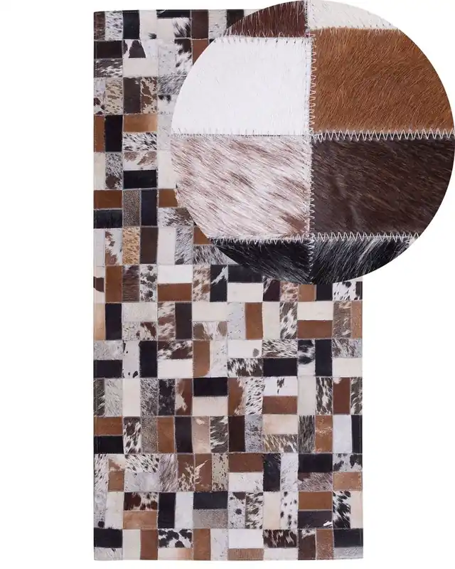 Alfombra CESME Multicolor 80 x 150 cm Piel - Textil