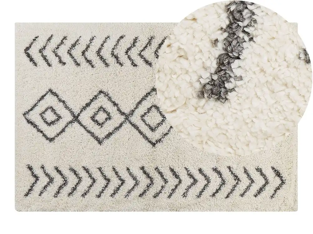 Alfombra de pelo largo AYRUM Beige claro 160 x 230 cm - Textil