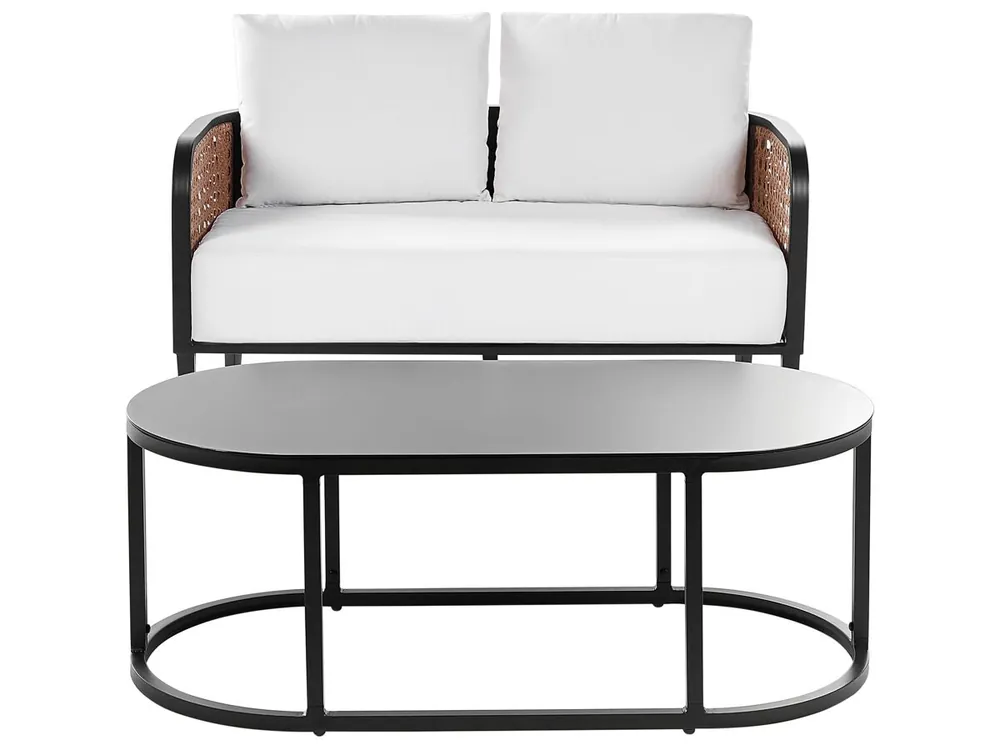 Conjunto de jardín con mesa 2 plazas MONTEFALCO Metal Blanco - Sofás sillones puffs