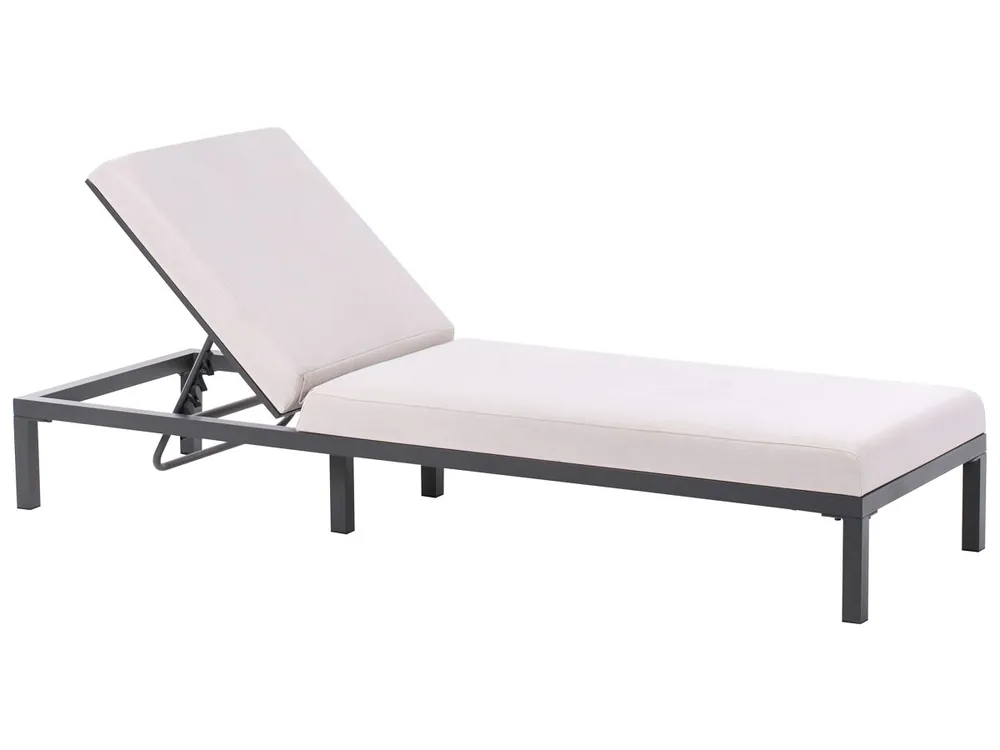 Tumbona con cojín LARIANO Metal Beige claro - Jardín