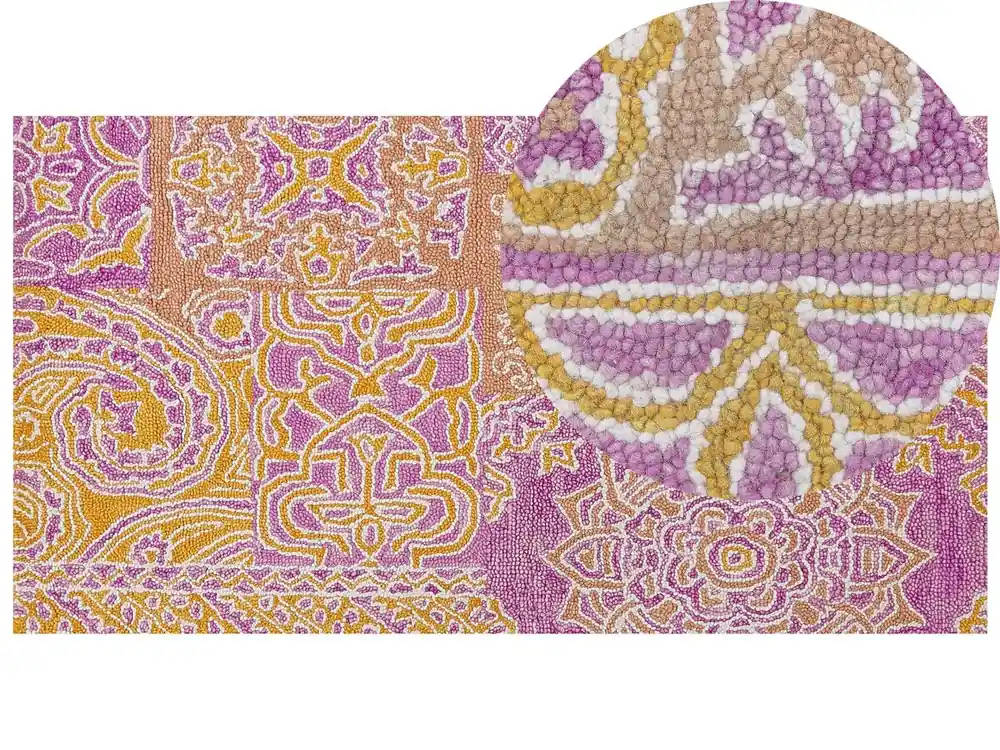 Alfombra AVANOS Rosa 80 x 150 cm Lana - Textil