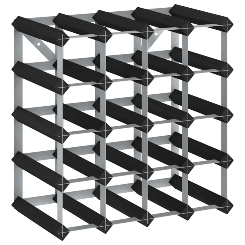 vidaXL Botellero para 12 botellas madera maciza de pino negro - Cocina