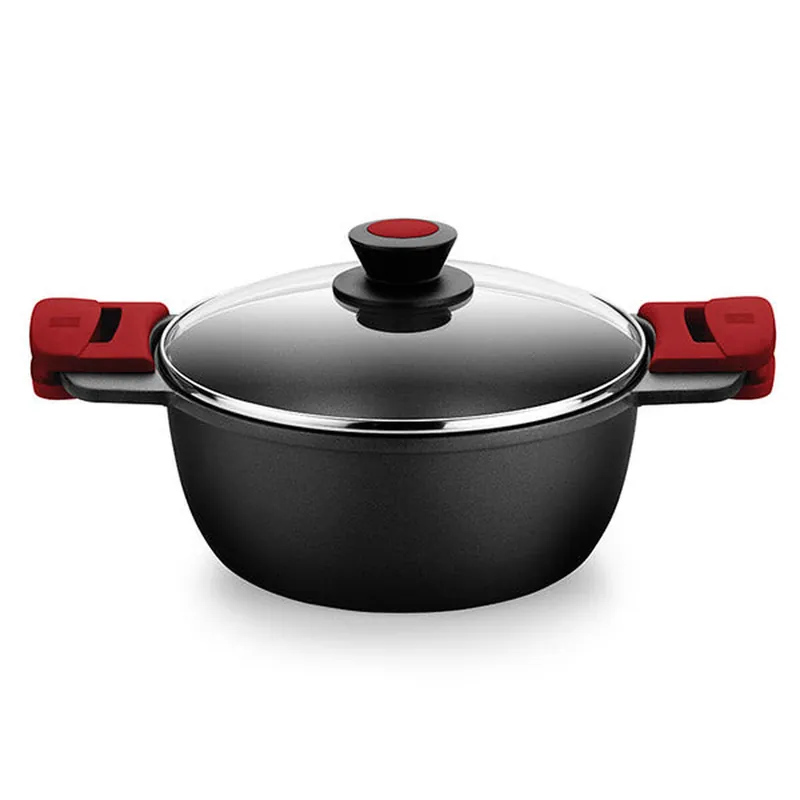 Cacerola con Tapa de Cristal BRA A410324 Ø 24 cm Negro 4 L - Cocina
