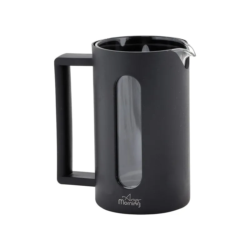 Any Morning Cafetera de émbolo Espresso 600ml acero y vidrio negro - Cocina
