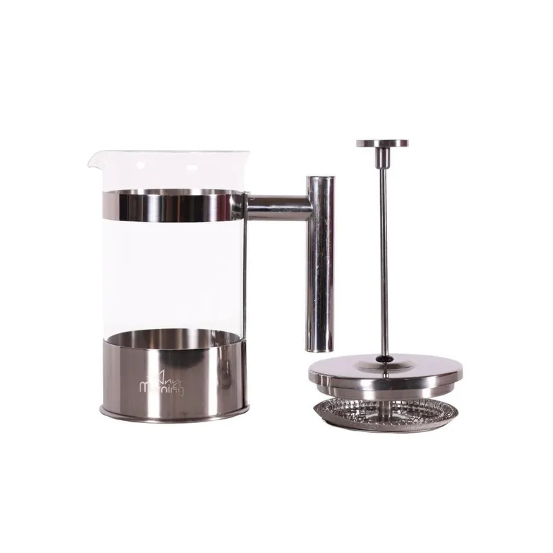 Any Morning Cafetera de émbolo 600 ml acero inoxidable y vidrio negro - Cocina