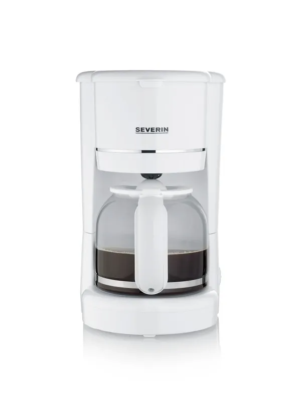 SEVERIN - Cafetera de goteo para 10 tazas, Cafetera de filtro / Cafetera americana con jarra de cristal, desconexión automática, Acero inoxidable cepillado / Negro, KA 4823