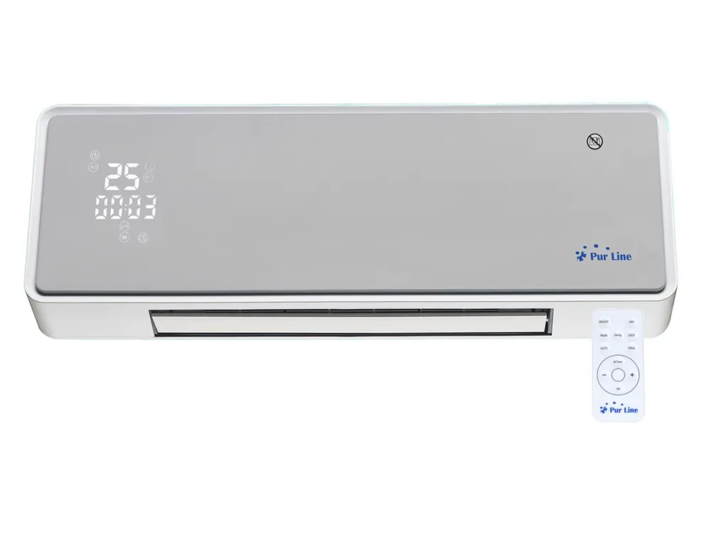 Calefactor mural de 2000W. ideal para pequeñas y medianas estancias. Diseño sencillo y bonito. acabado en cristal templado blanco. Tiene mando a distancia y temporizador. - Electrodomésticos