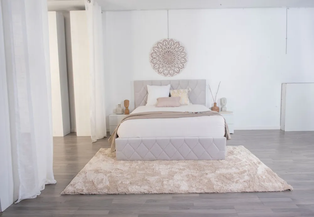 Cama abatible LUXURY II color gris claro 140x190cm - Descanso